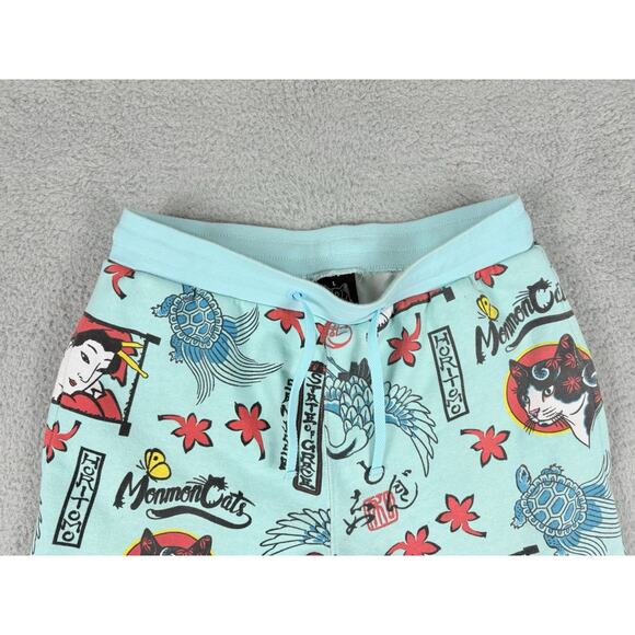 Monmon Cat Joggers Adult Large Multicolor Sun Cat Art Sweats Athleisure Lounge - Picture 2 of 9